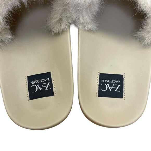 Zac Posen Women’s Cashew Faux Fur Open Toe Slide Sevan Sandals Size 7M - Picture 6 of 8